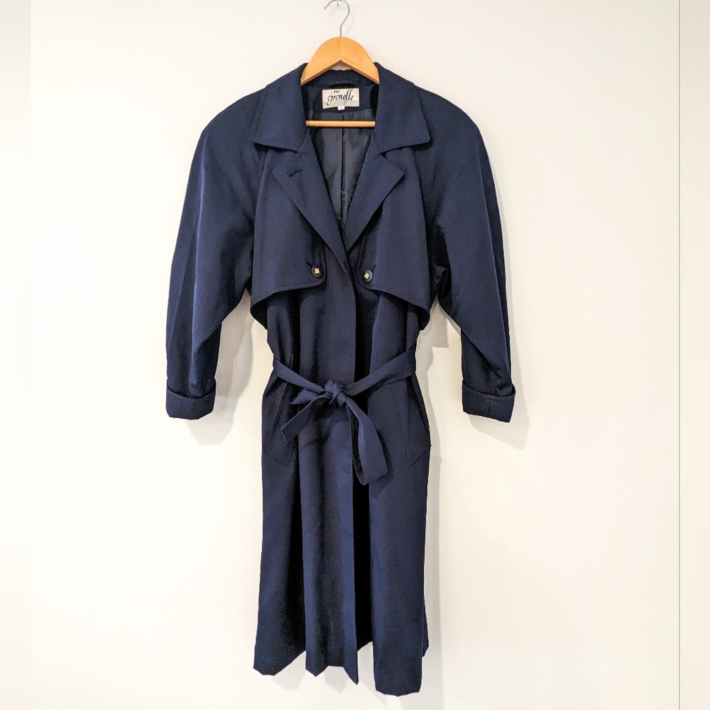 Vintage Small Navy Trench coat